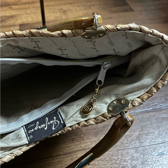 Pier Giorgio • Vintage • Brown • Wicker •  Bamboo Straw • Handbag - Picture 15 of 16
